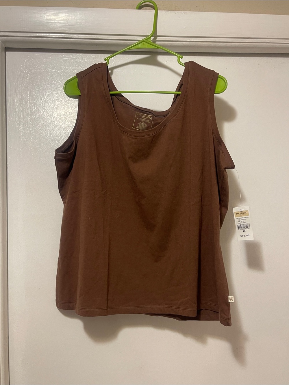 Bay Studio Brown Scoop Neck Tank Top size 2X NWT